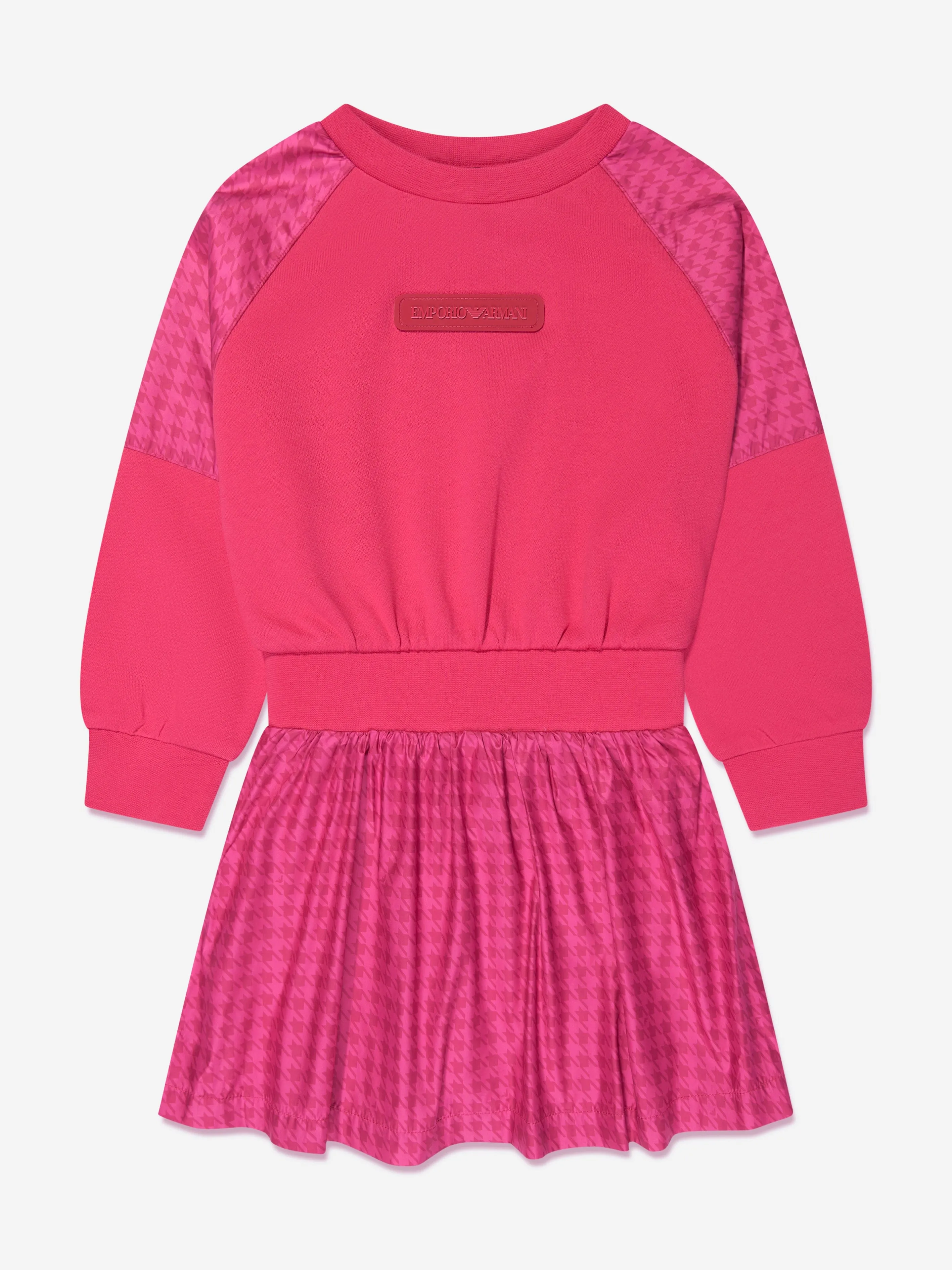 Emporio Armani Girls Logo Sweater Dress in Pink