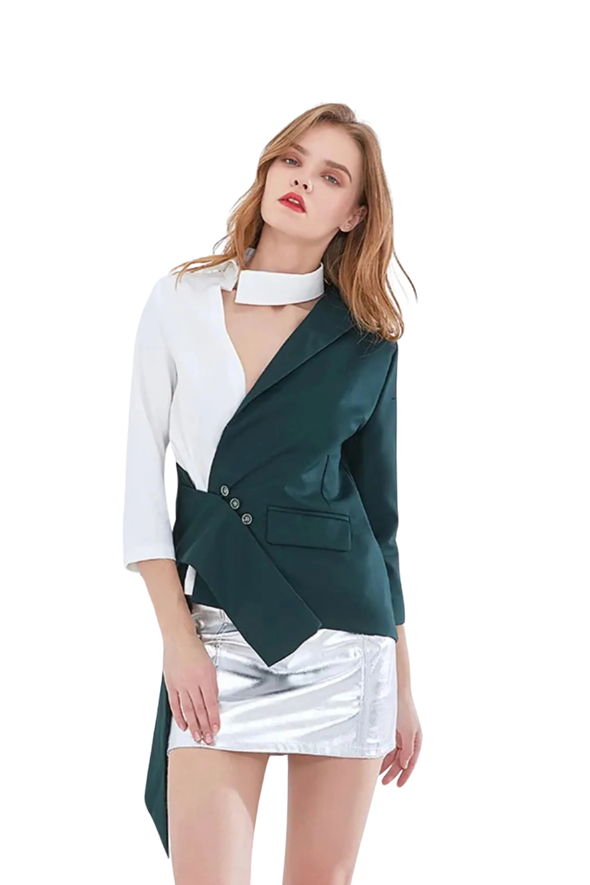 ERIN ASYMMETRIC CHEMISE BLAZER
