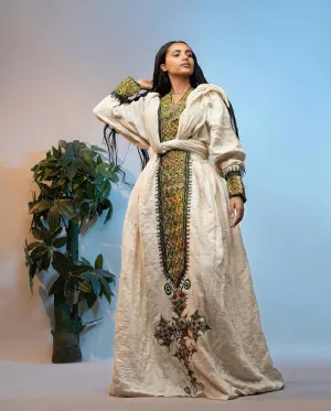 Exquisite Pattern Fetil Ethiopian Dress Habesha Dress Design Eritrean Dress