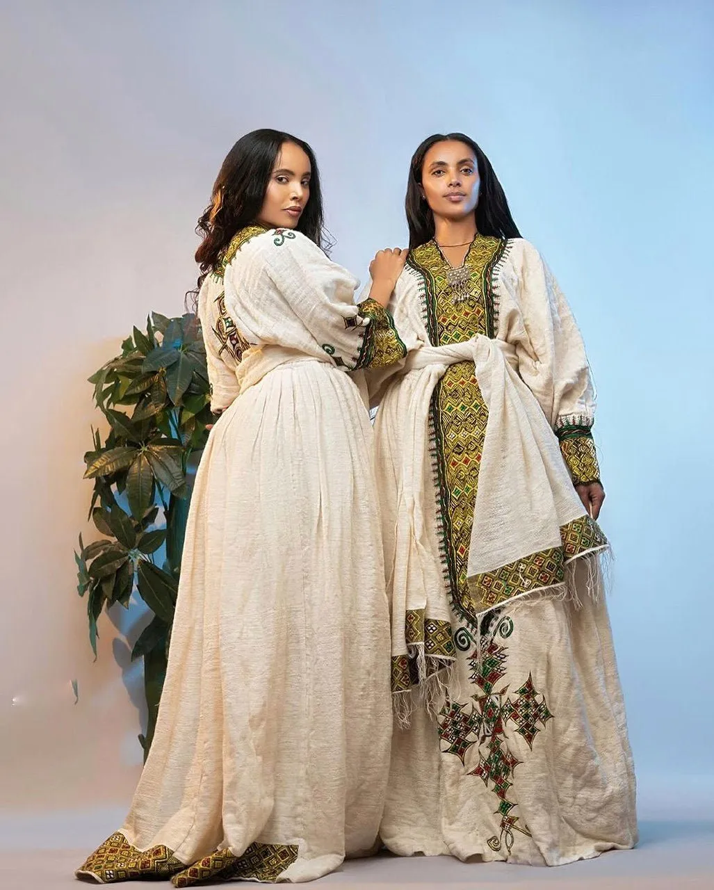 Exquisite Pattern Fetil Ethiopian Dress Habesha Dress Design Eritrean Dress