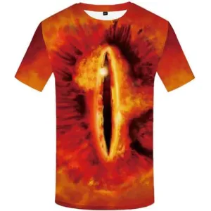 Eye T-shirt Men Flame Tshirts Cool Gothic T-shirts 3d Space Shirt Print Ink Tshirts Casual Short Sleeve Hip hop Unisex New