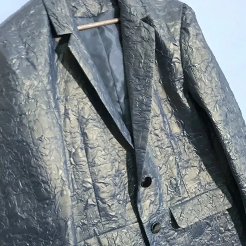 Futuristic Laser Pleated Blazer