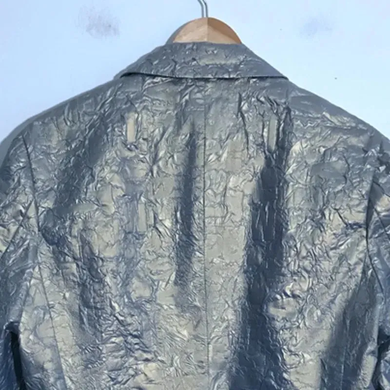 Futuristic Laser Pleated Blazer