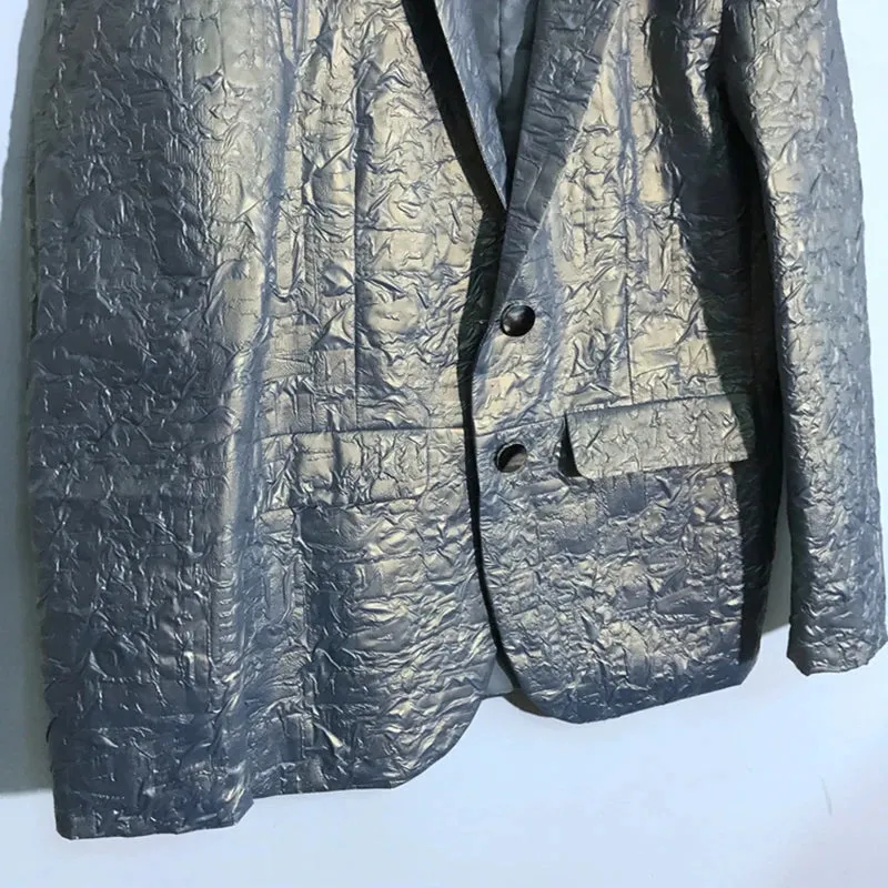 Futuristic Laser Pleated Blazer