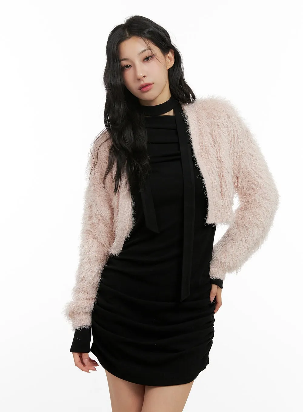 Fuzzy Cropped Cardigan CN416