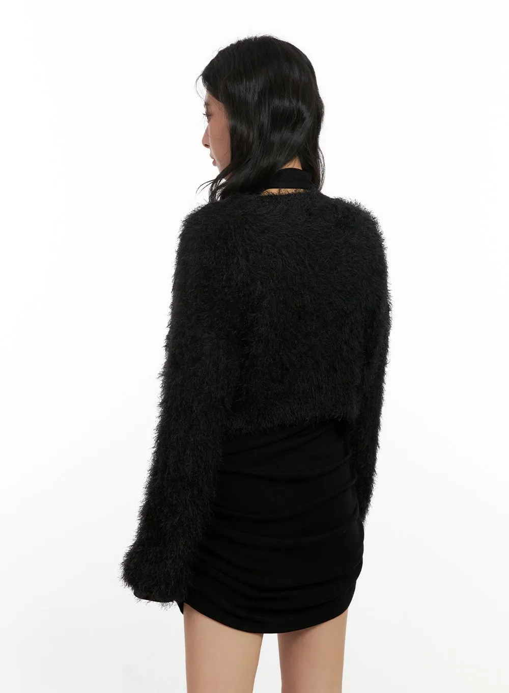 Fuzzy Cropped Cardigan CN416