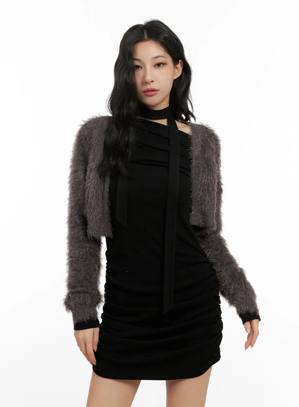 Fuzzy Cropped Cardigan CN416