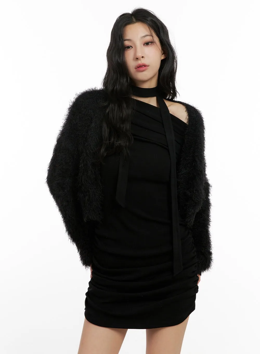 Fuzzy Cropped Cardigan CN416