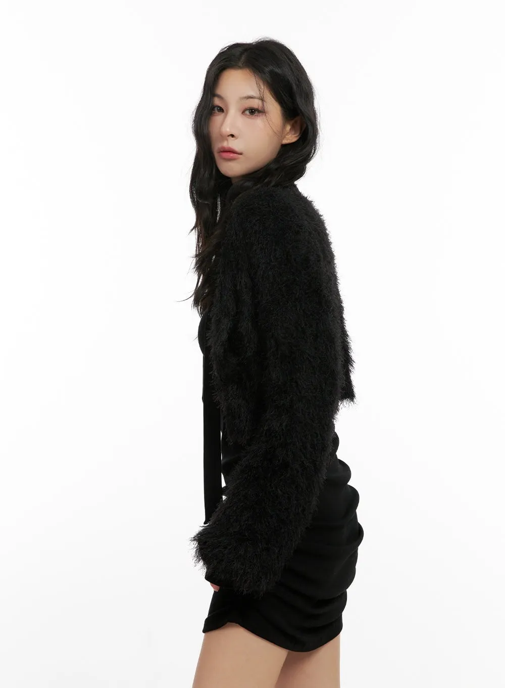 Fuzzy Cropped Cardigan CN416