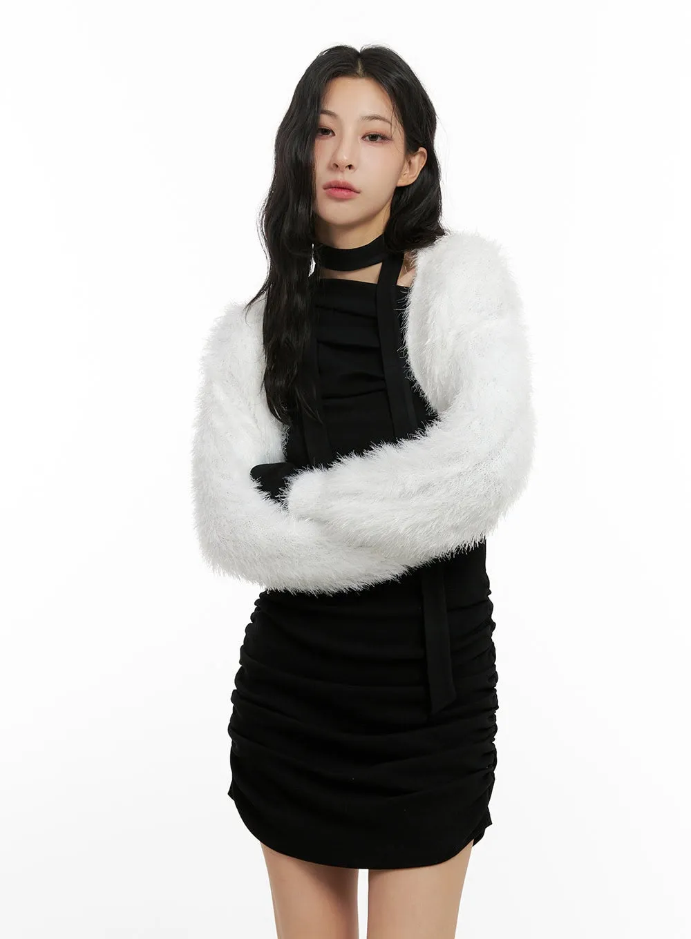Fuzzy Cropped Cardigan CN416