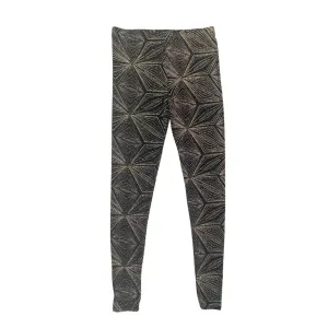 Geometric Metallic Leggings Brown SIZE 12