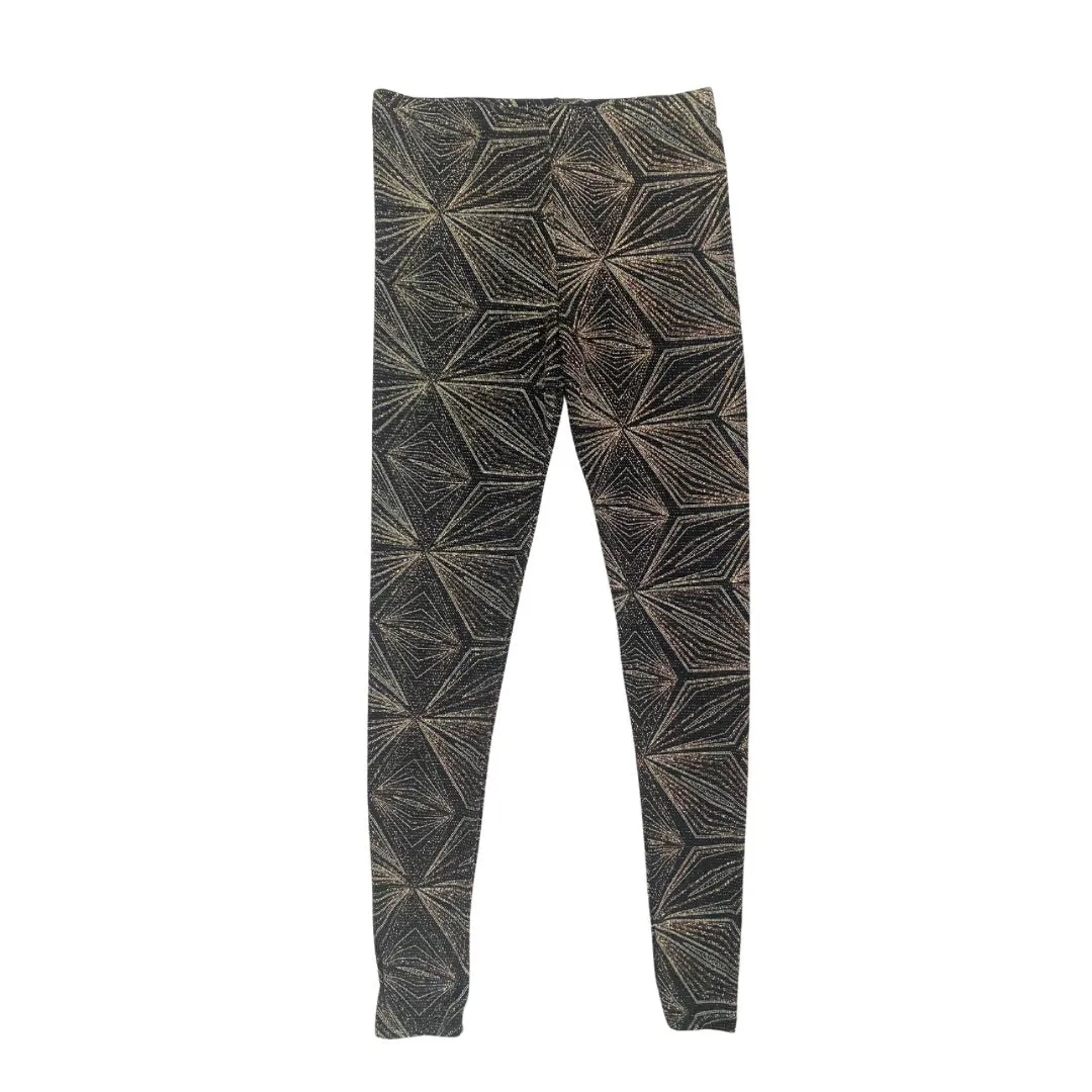 Geometric Metallic Leggings Brown SIZE 12