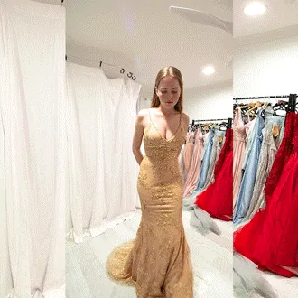 Gold sequin hand beaded top sparkling mermaid dress