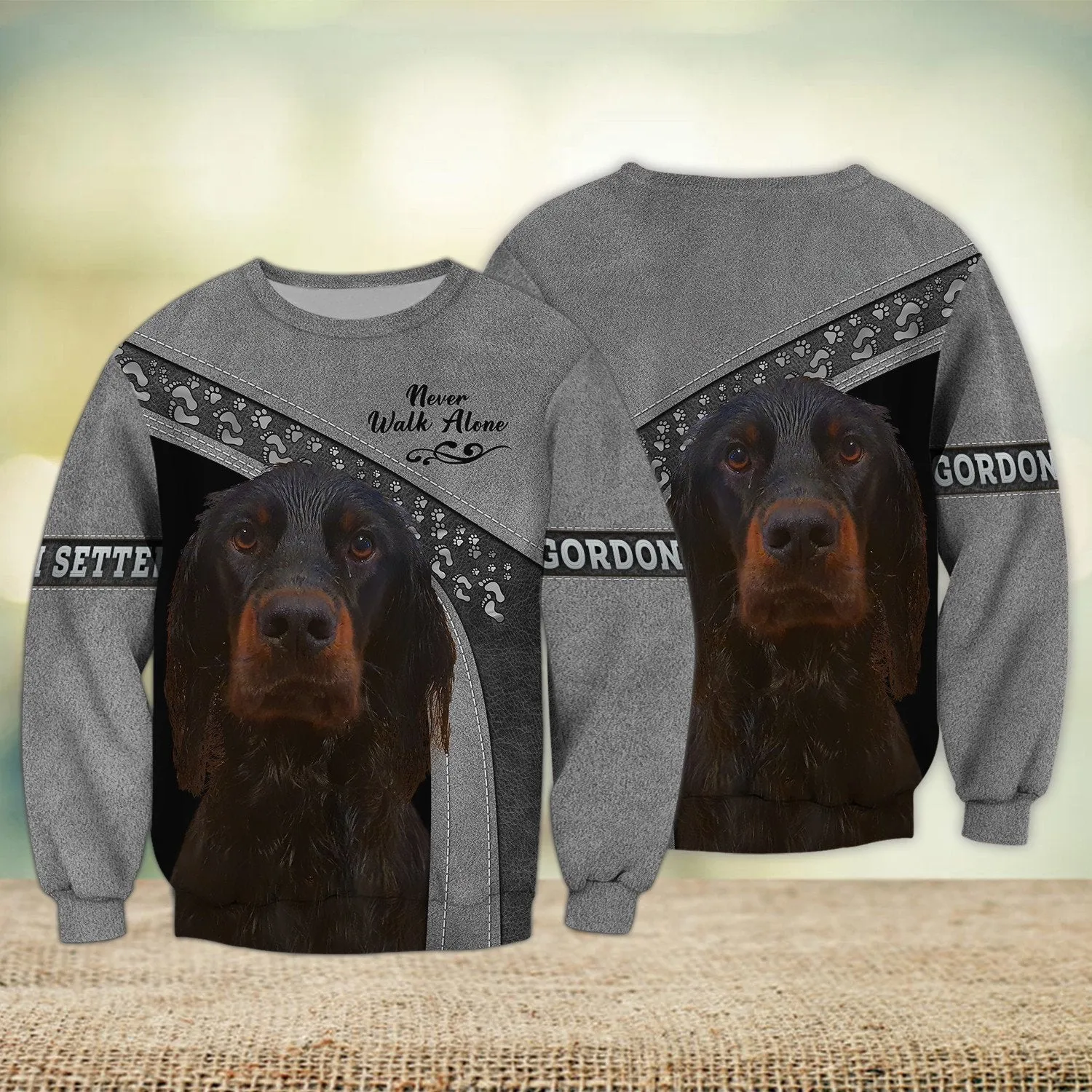Gordon Setter Multicolor Never Walk Alone 3D Full Print Sweatshirt