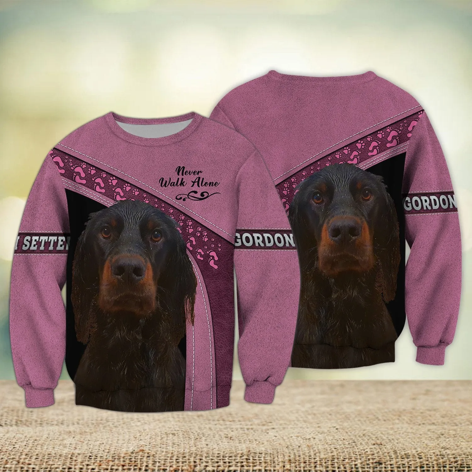 Gordon Setter Multicolor Never Walk Alone 3D Full Print Sweatshirt