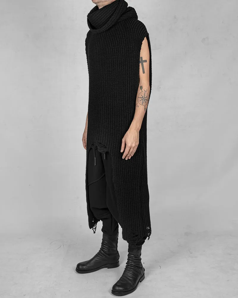 High neck knit sweater