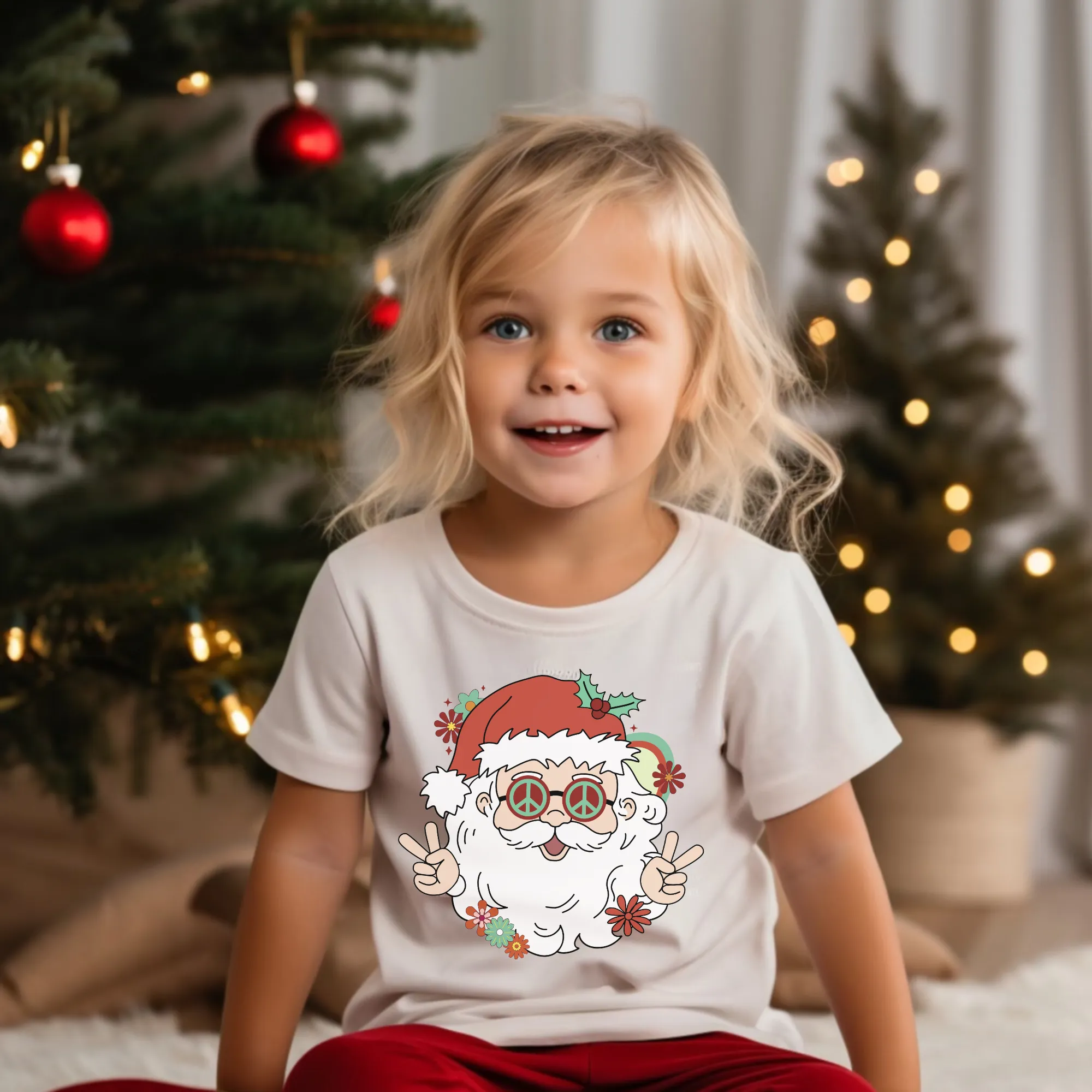 Hippie Santa Shirt | Christmas Shirt for Kids