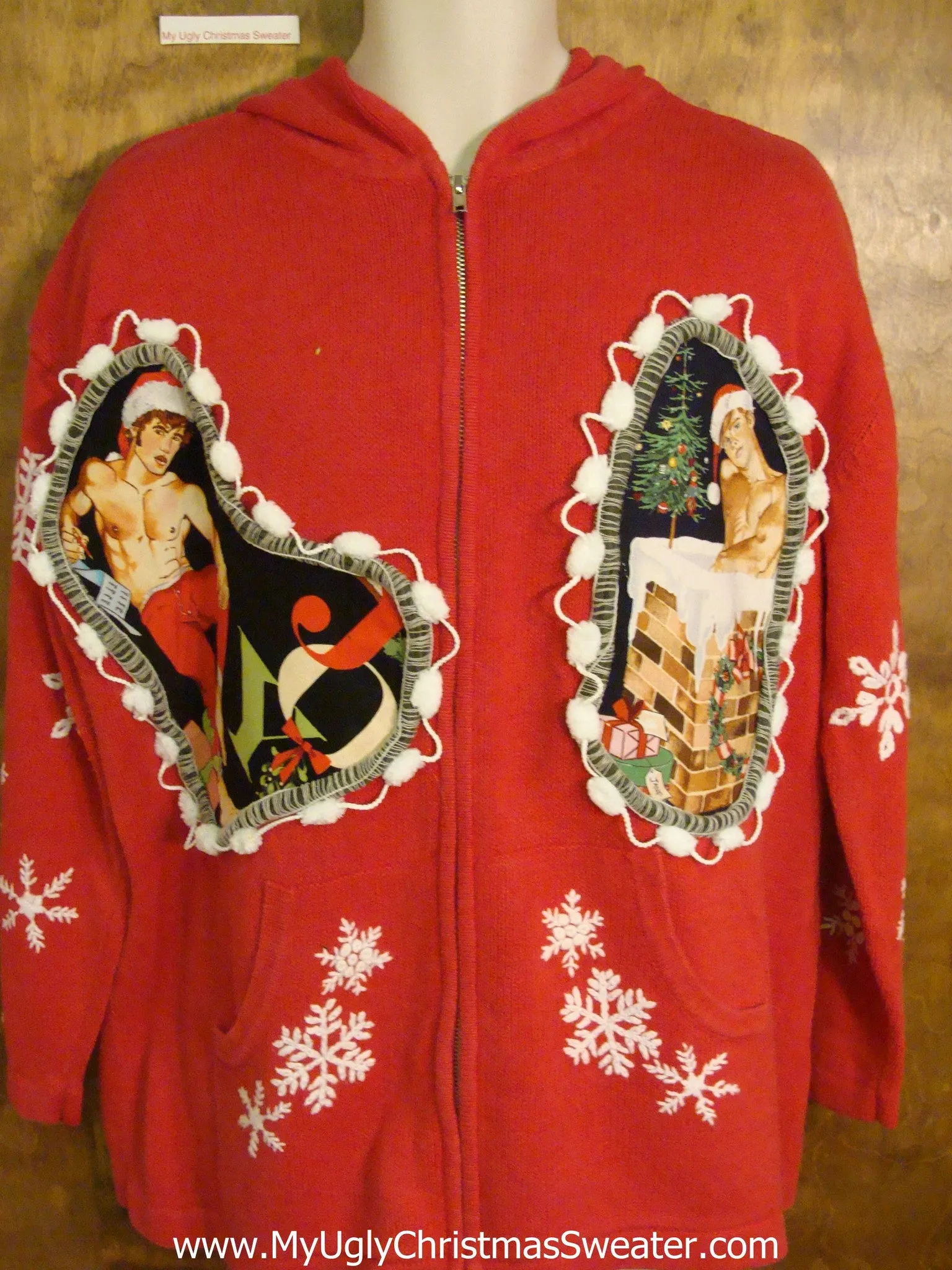 Hottie Guy Red Ugly Christmas Sweater Hoddie