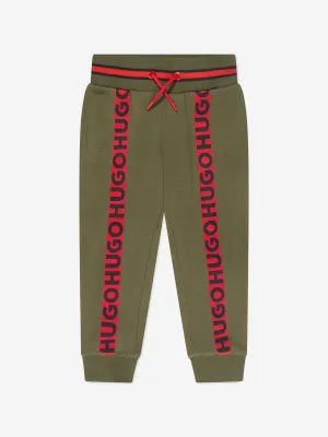 Hugo Boys Pique Logo Joggers in Khaki