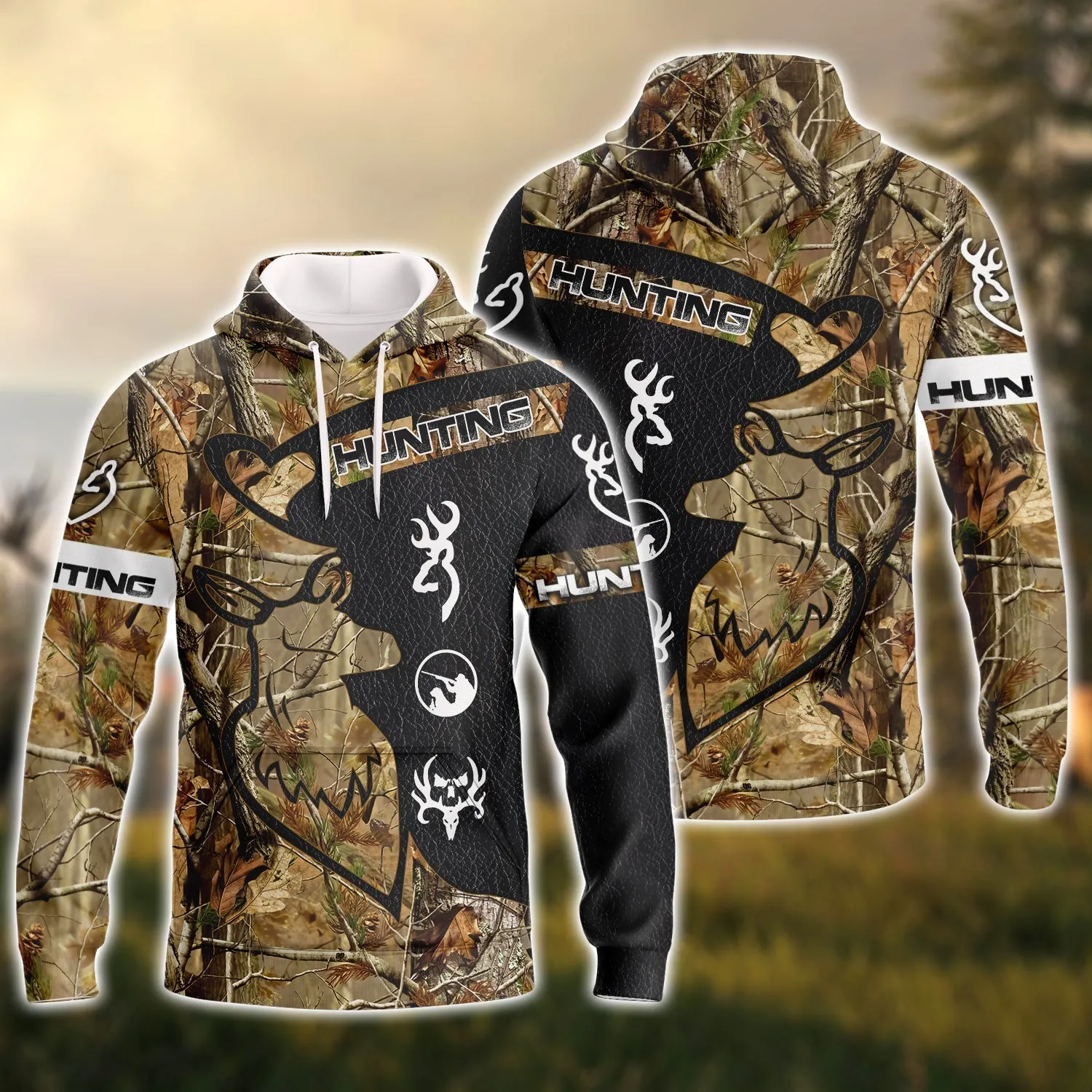 Hunting Pattern 3D All Printed Christmas Shirt, Sweatshirt Hoodie for Hunting Lovers