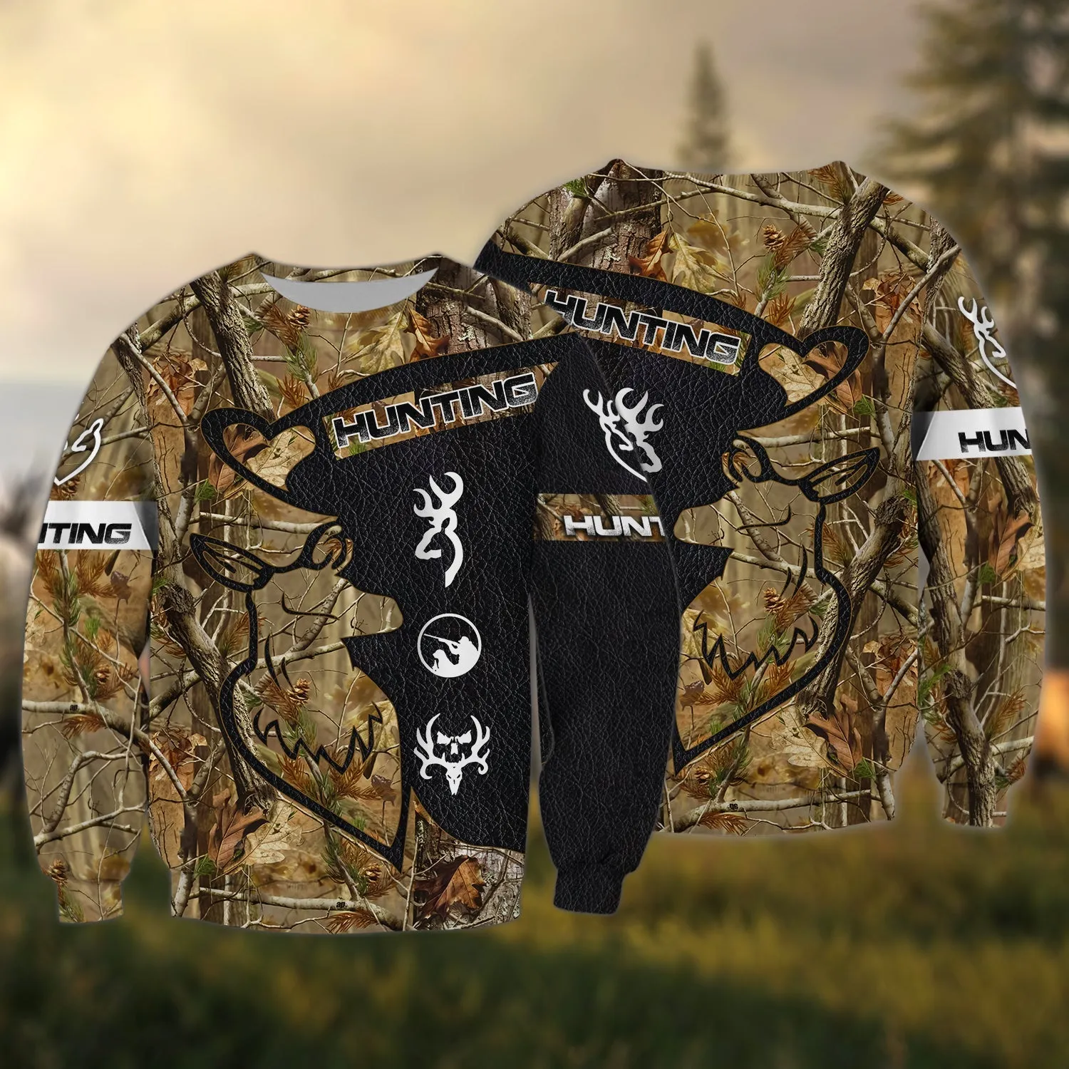 Hunting Pattern 3D All Printed Christmas Shirt, Sweatshirt Hoodie for Hunting Lovers