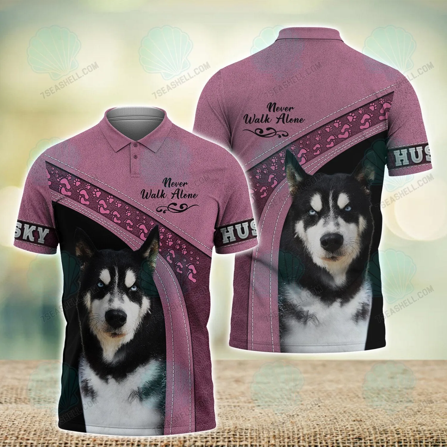 Husky Love Never Walk Alone 3D Full Print Shirts, Christmas Dog Memorial Gifts for loss of Dog