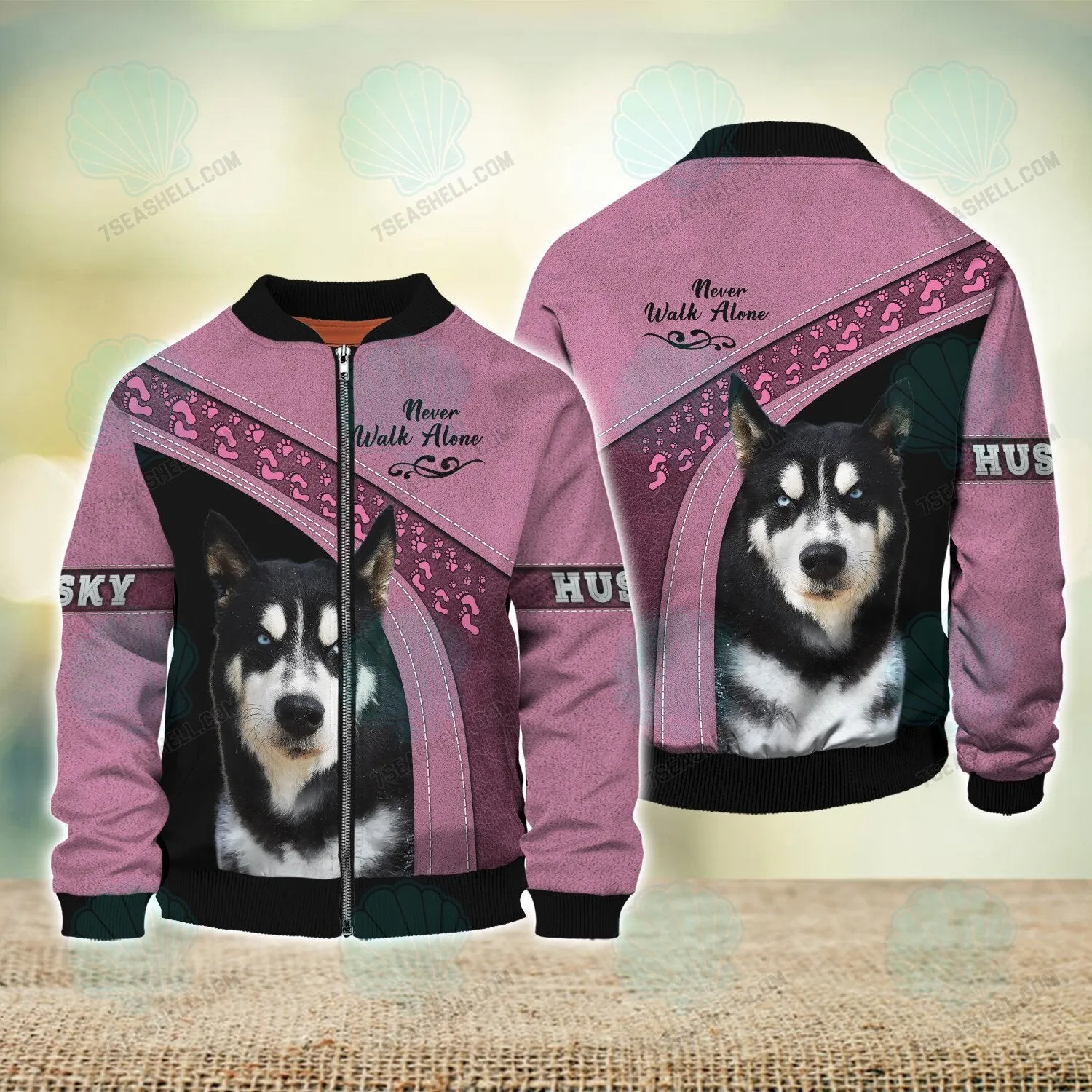 Husky Love Never Walk Alone 3D Full Print Shirts, Christmas Dog Memorial Gifts for loss of Dog