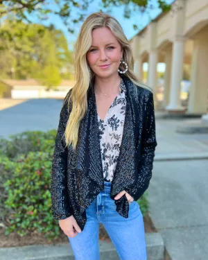 I Mean Business Black Sequin Blazer