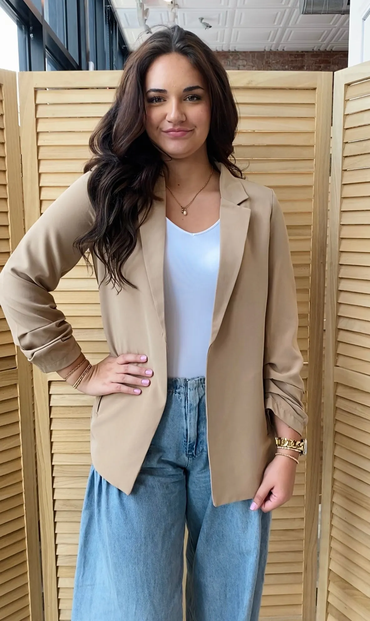 I Mean Business Blazer | Khaki