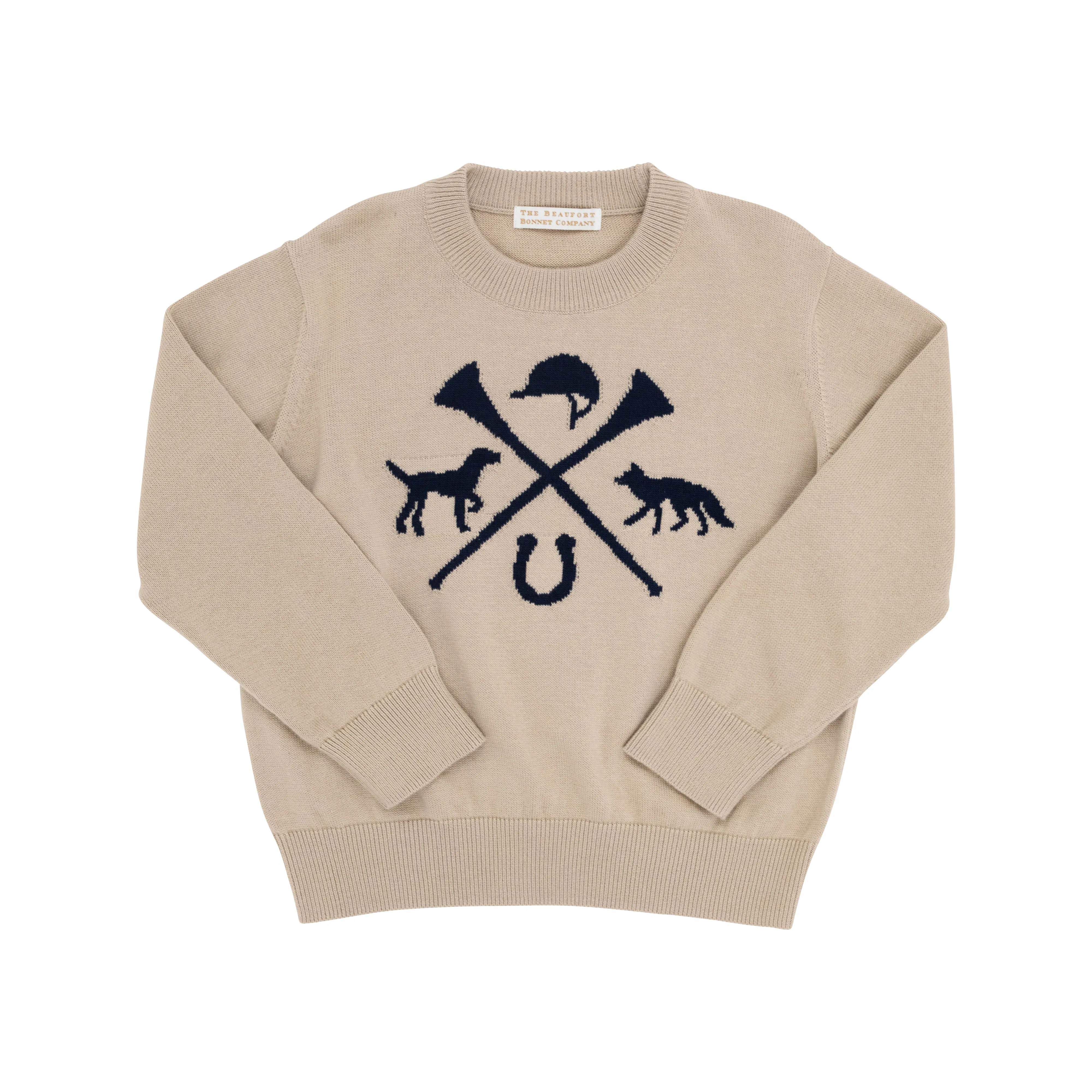 Isaac's Intarsia Sweater - Keeneland Khaki with Hunt Club Intarsia