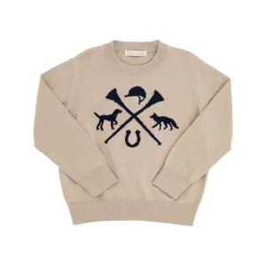 Isaac's Intarsia Sweater - Keeneland Khaki with Hunt Club Intarsia