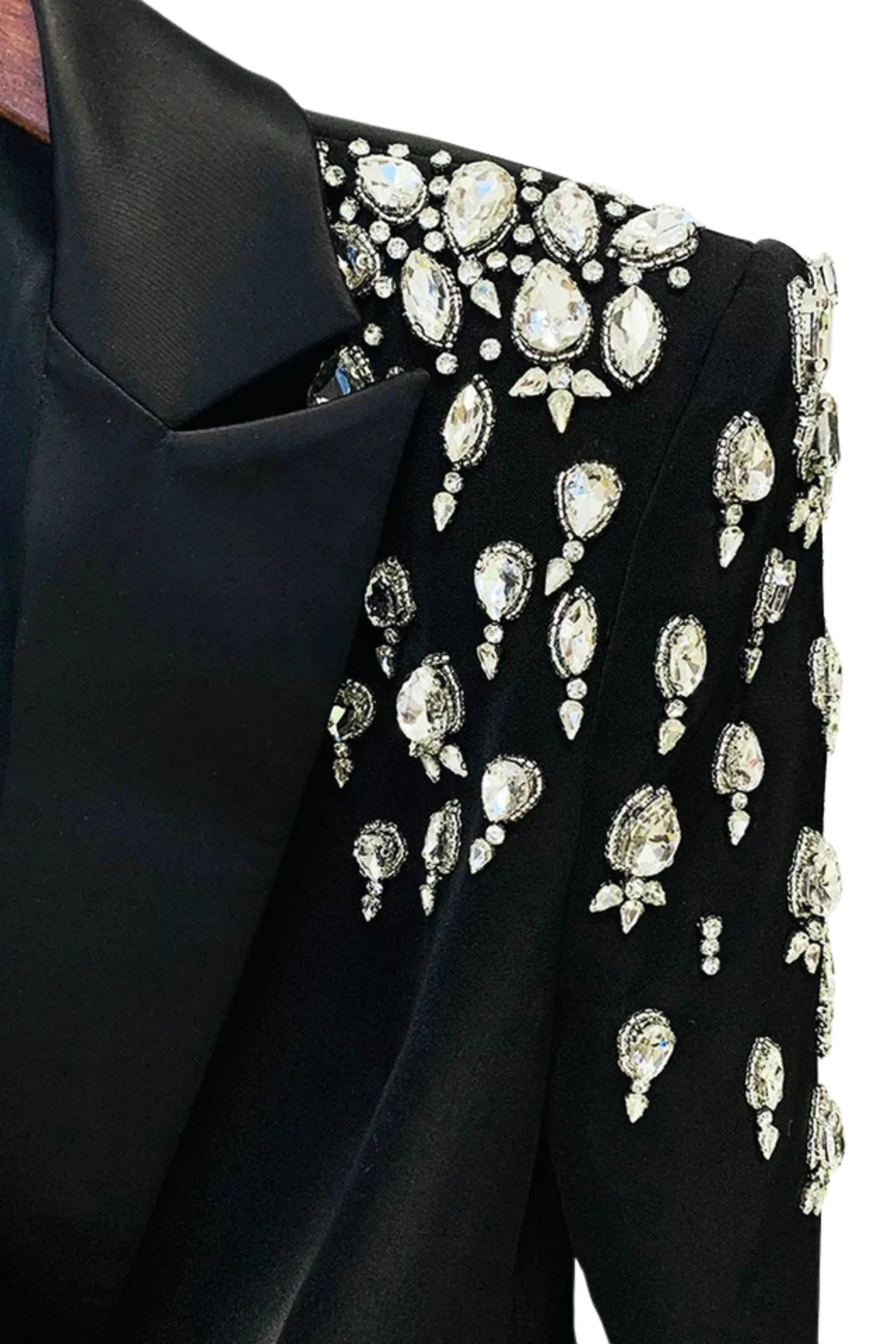 JÓIA BLACK EMBELLISHED BLAZER DRESS