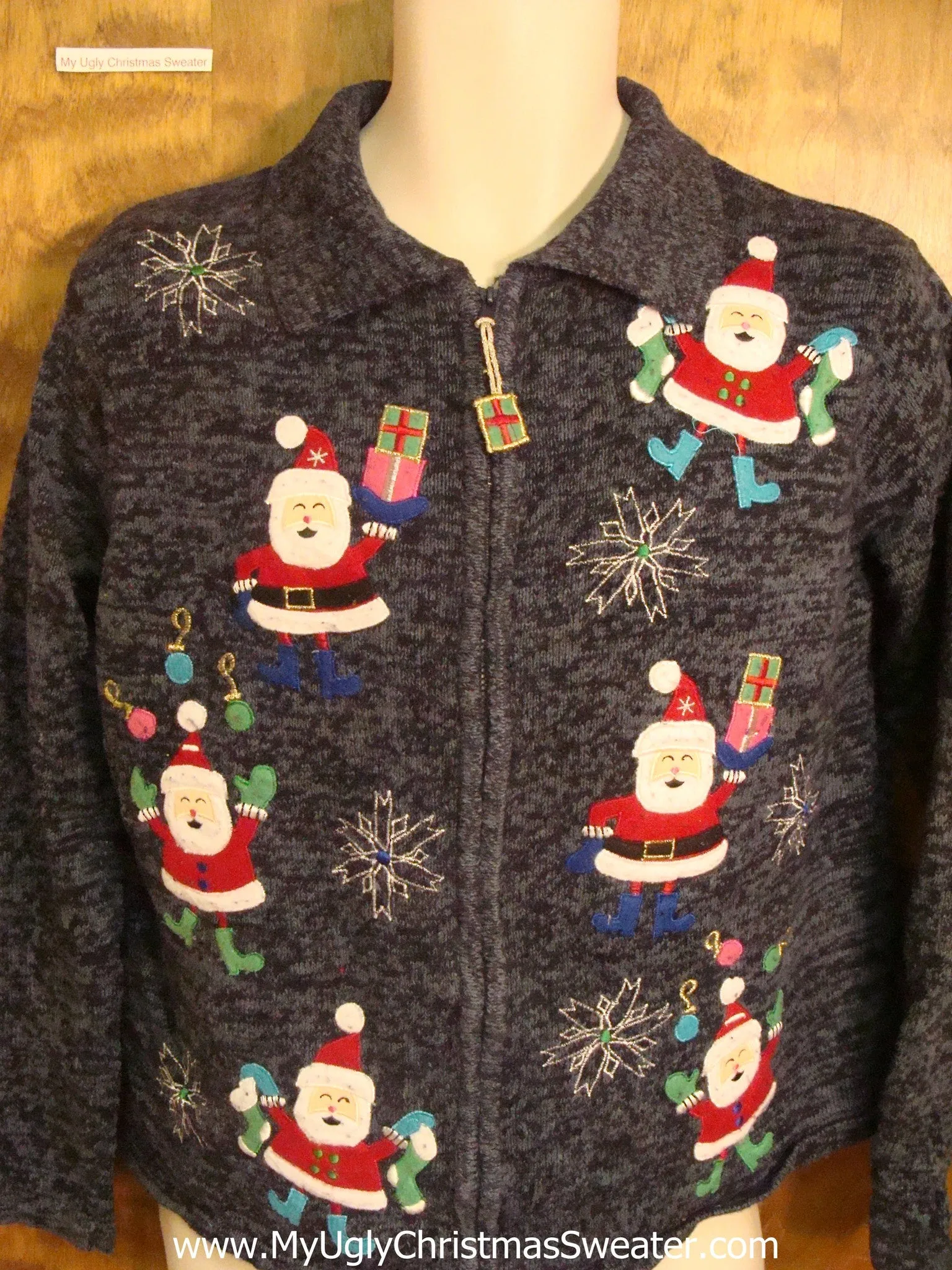 Jolly Santa Giving Presents Horrible Christmas Sweater