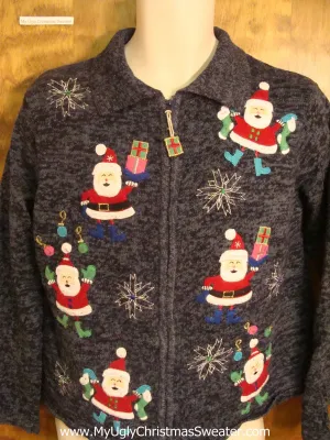Jolly Santa Giving Presents Horrible Christmas Sweater