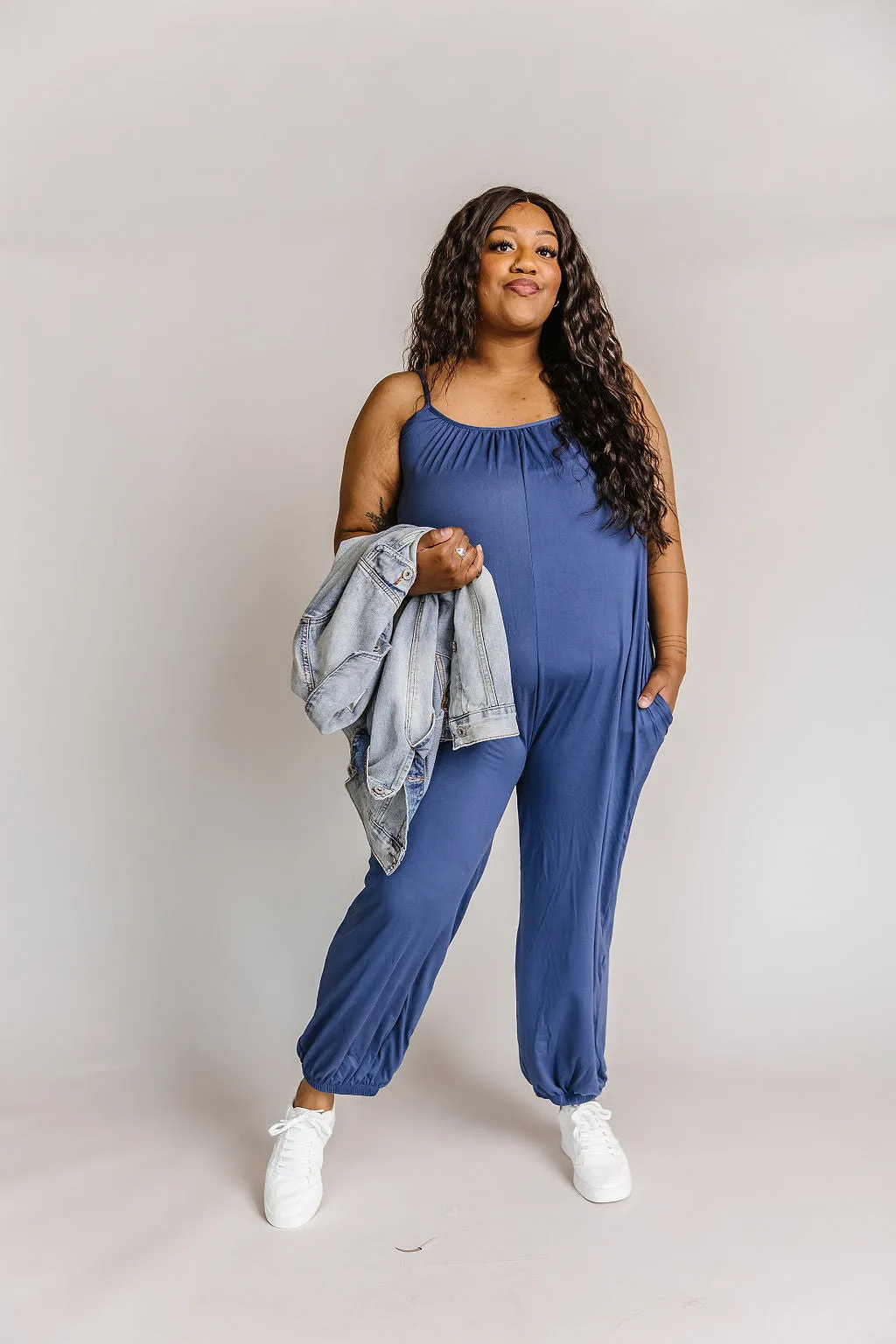 Kayla Jogger Jumpsuit - Blue Haze