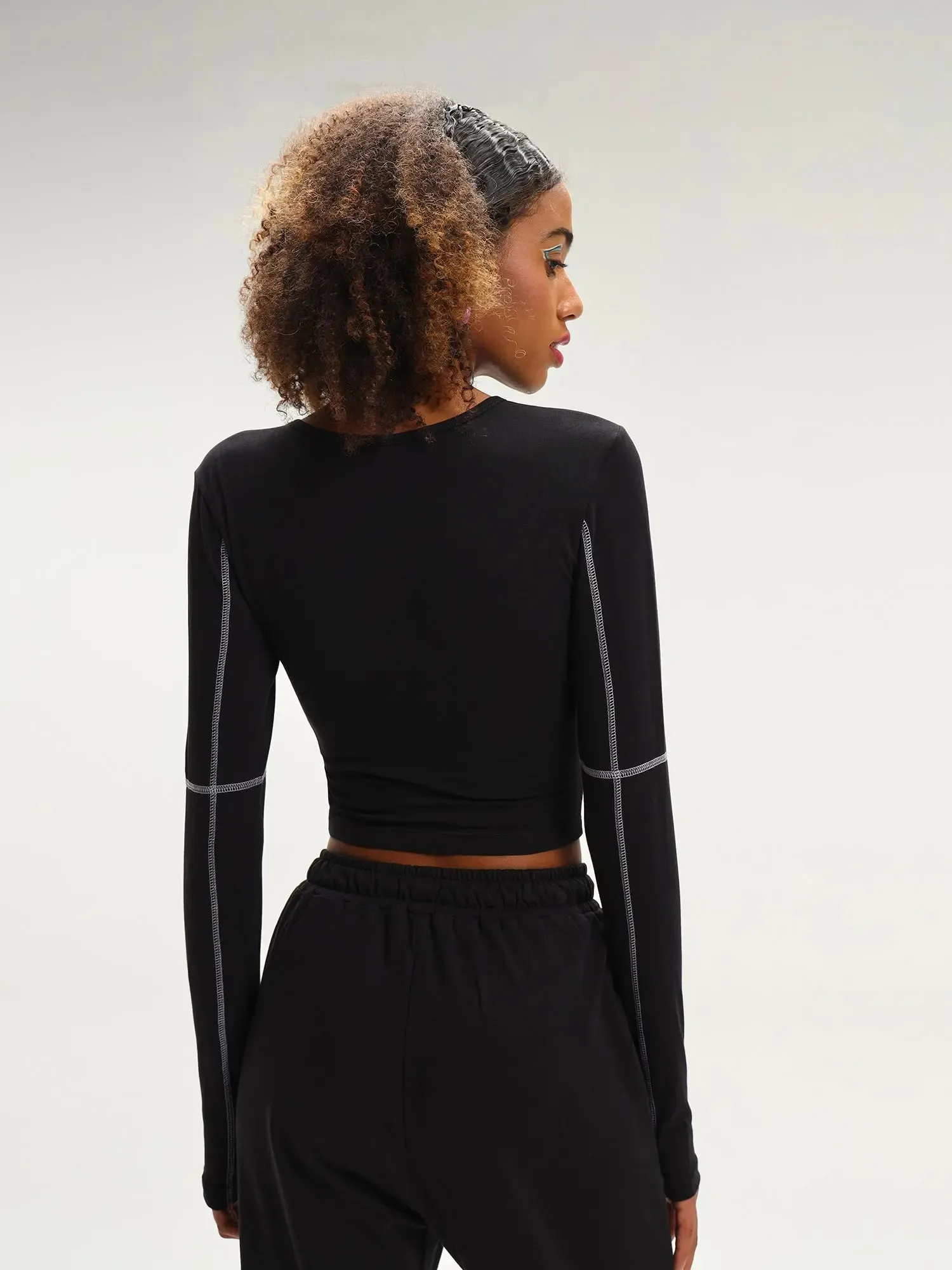 Kenya Black Punk Long Sleeve Top