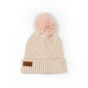 Kids Knitted Pom Pom Winter Hat Pink Kids Knitted Pom Pom Winter Hat Pink