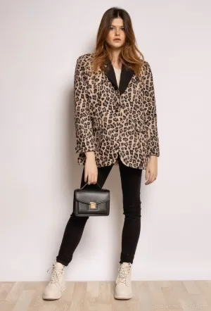 Ladies Leopard Print Blazer