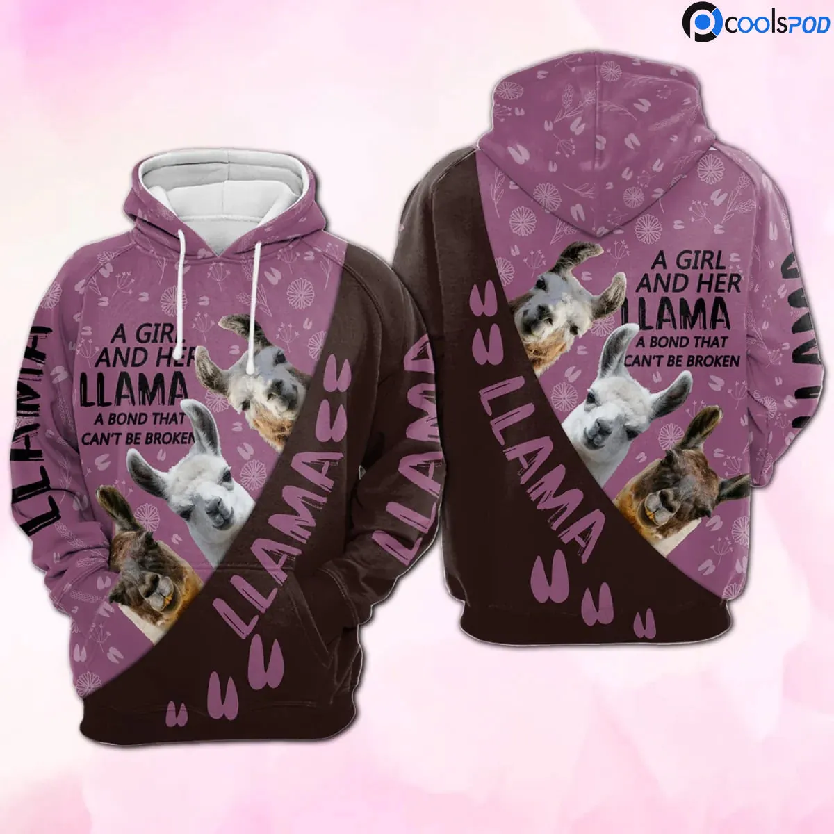 Llama 3D Hoodie a Girl And her Llama A Bond That Can't Be Broken, Women Farm Hoodie