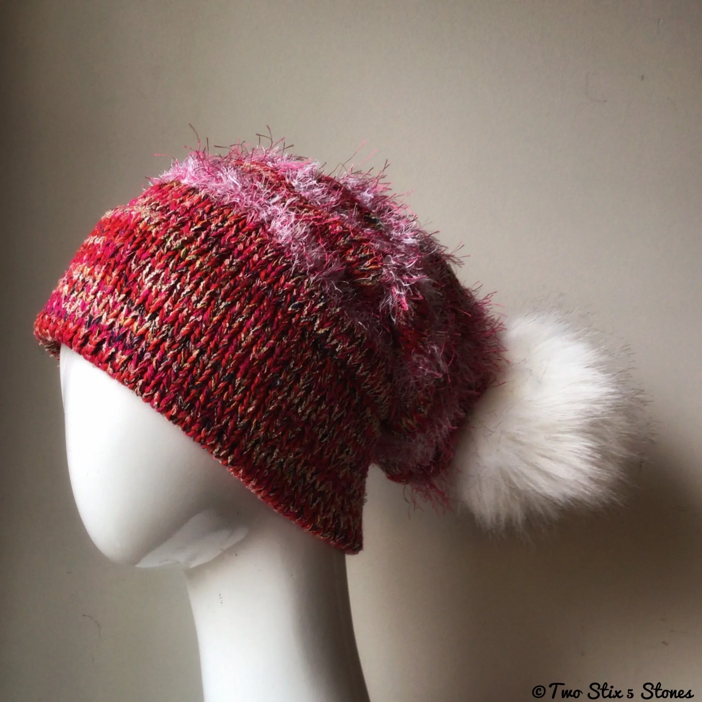 Luxe Electric Red *Funky Tweeds* Beanie/Slouchy Beanie