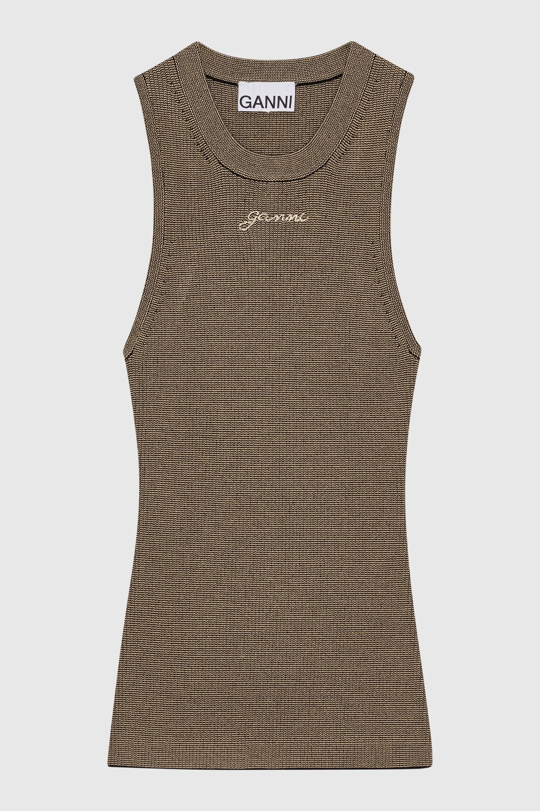 Melange Knit Sleeveless Top - Safari