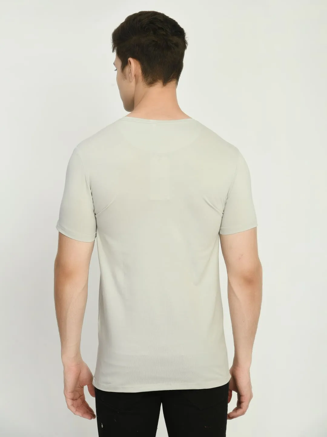 Men's Basic Gray Round Neck T-Shirt