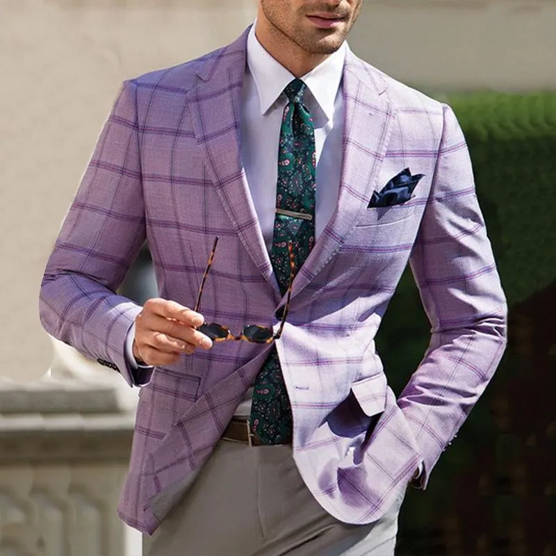 Men's Single Breasted Two Button Suit Casual Slim Suit 52913571L