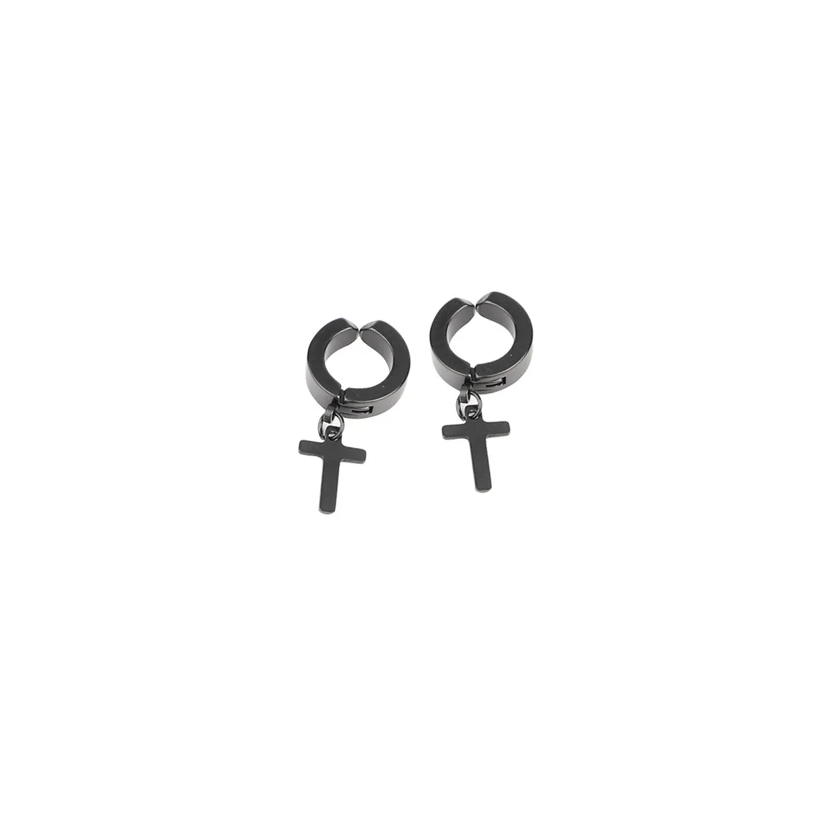 Minimalist Cross Hoop Earring