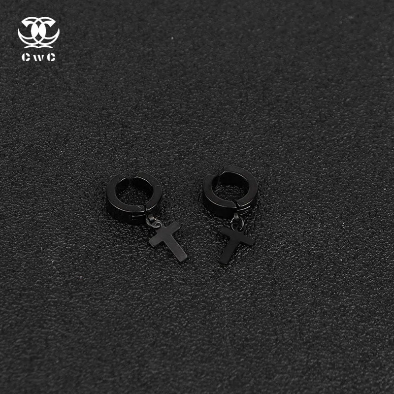 Minimalist Cross Hoop Earring