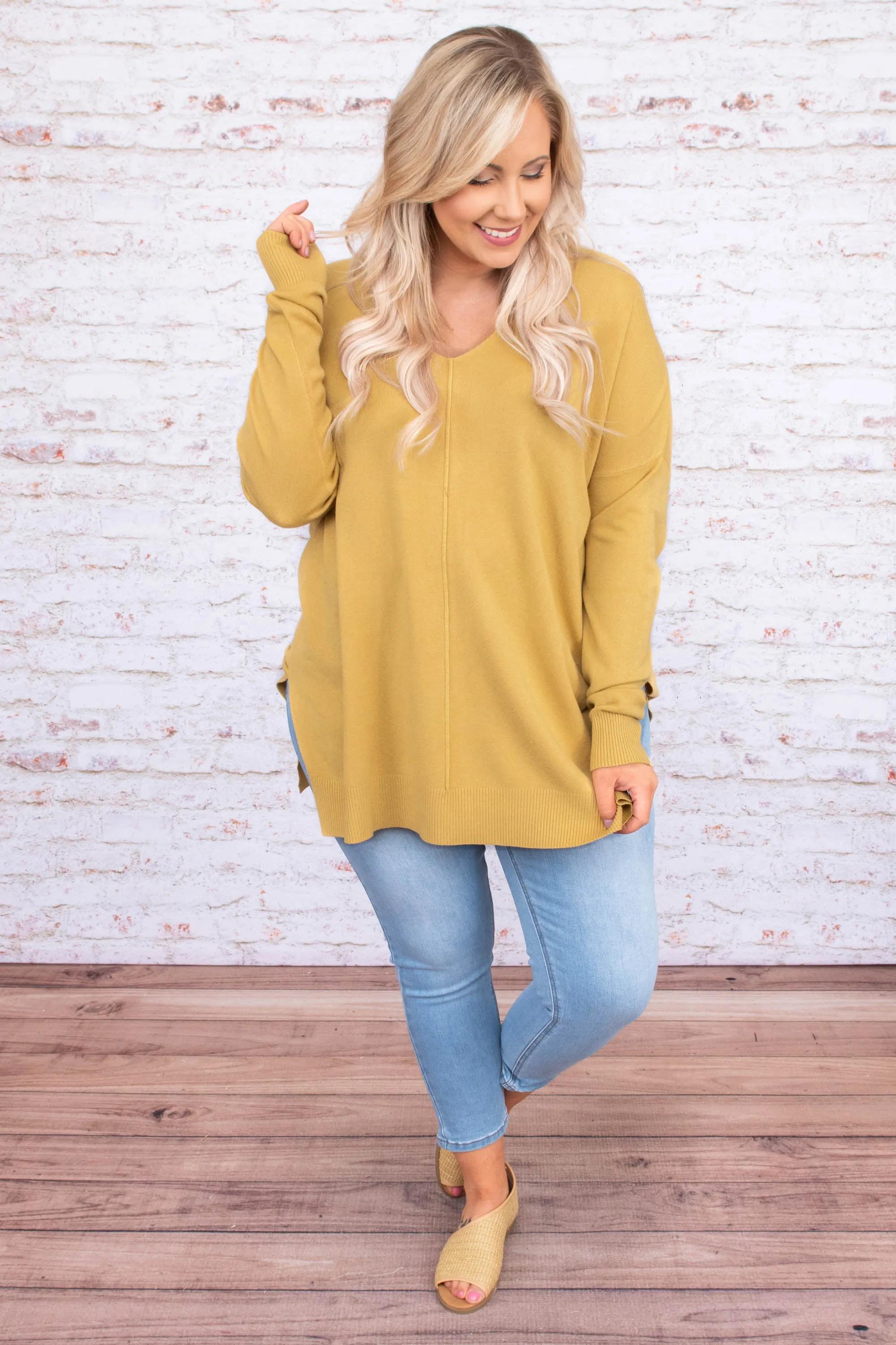 Miss Who I Was Sweater, Light Mustard