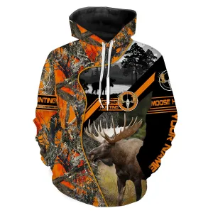Moose hunting Custom Name 3D All over print Shirts, Face shield - personalized hunting gifts