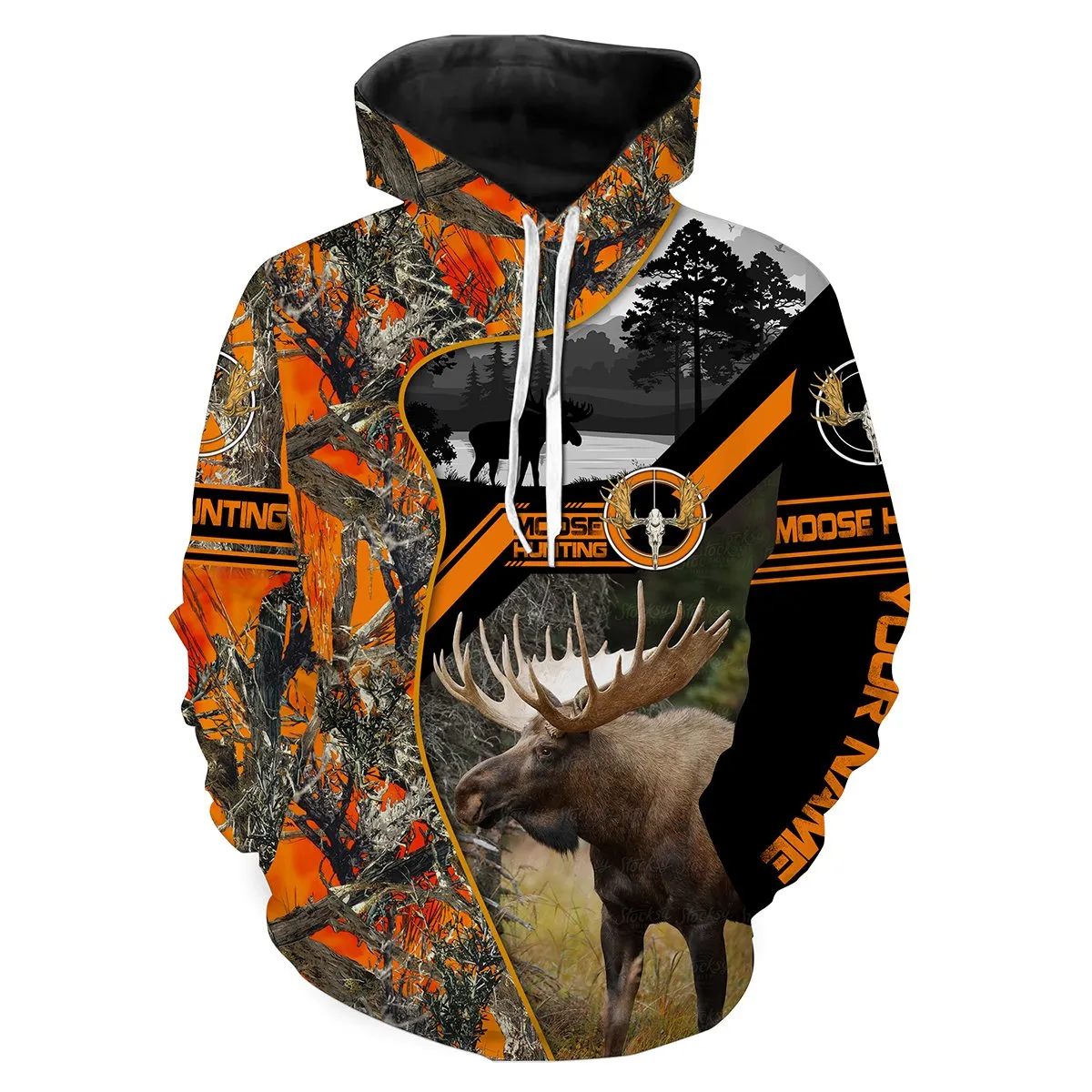 Moose hunting Custom Name 3D All over print Shirts, Face shield - personalized hunting gifts