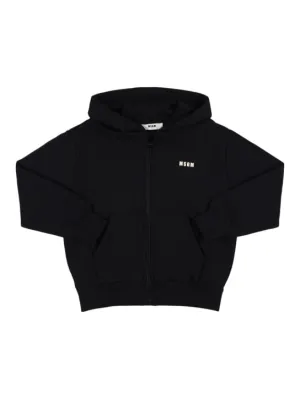 MSGM   Printed cotton zip-up hoodie 