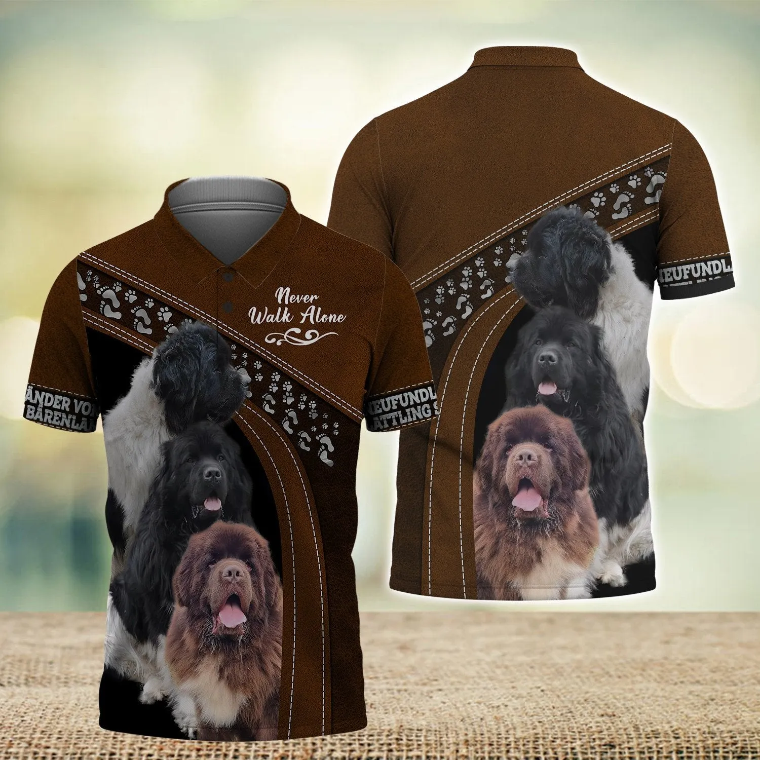 Neufundländer von Plattling s Bärenland Love Never Walk Alone 3D Full Print Shirts, Shirt For Dog Lovers, Dog Memorial Gifts for loss of Dog